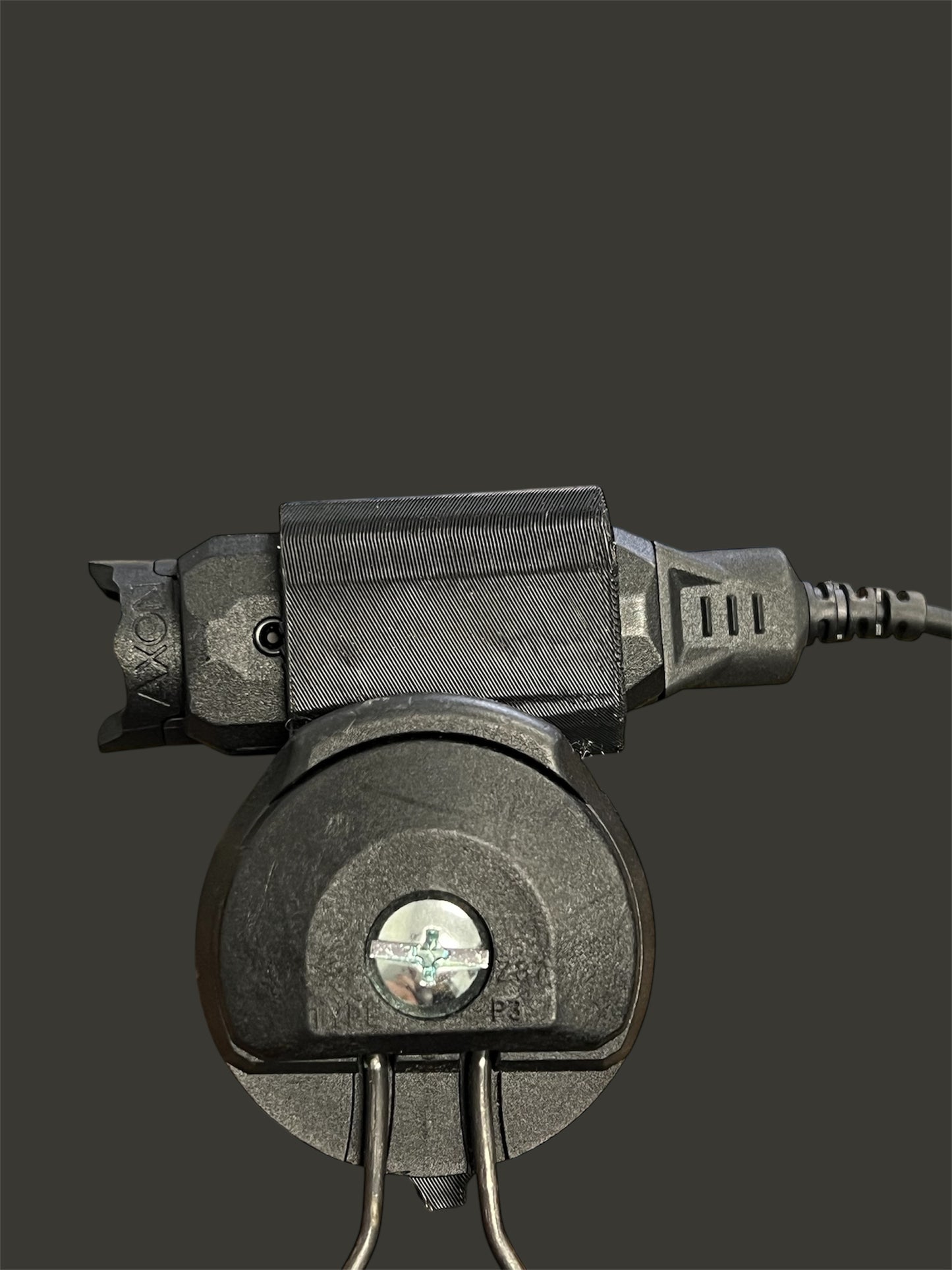 Axon FLEX POV Camera Mount from JB Squared with the camera extended forward